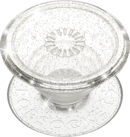 Swappable PopGrips - Clear Glitter Silver