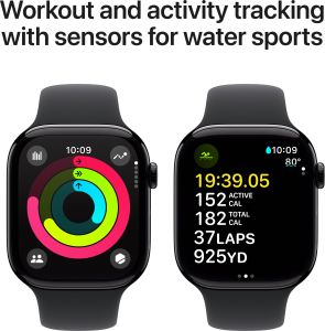 Apple Watch Series 10 Aluminum 46mm from Xfinity Mobile in Silver Case with Denim Sport Band (Size S/M)