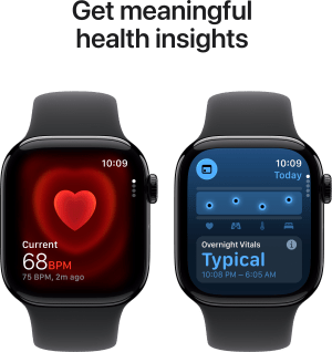 Apple - theblack Apple Watch Series 11 GPS 42mm Jet Black Aluminum Case with