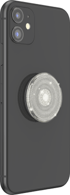 Swappable PopGrips - Clear Glitter Silver
