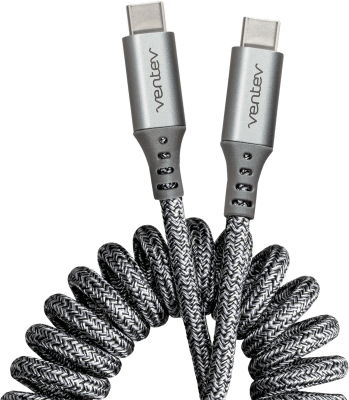 Coiled 3ft USB-C to USB-C Cable - Gray