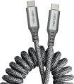 Coiled 3ft USB-C to USB-C Cable - Gray