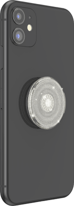 Swappable PopGrips - Clear Glitter Silver