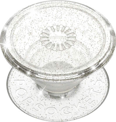 Swappable PopGrips - Clear Glitter Silver