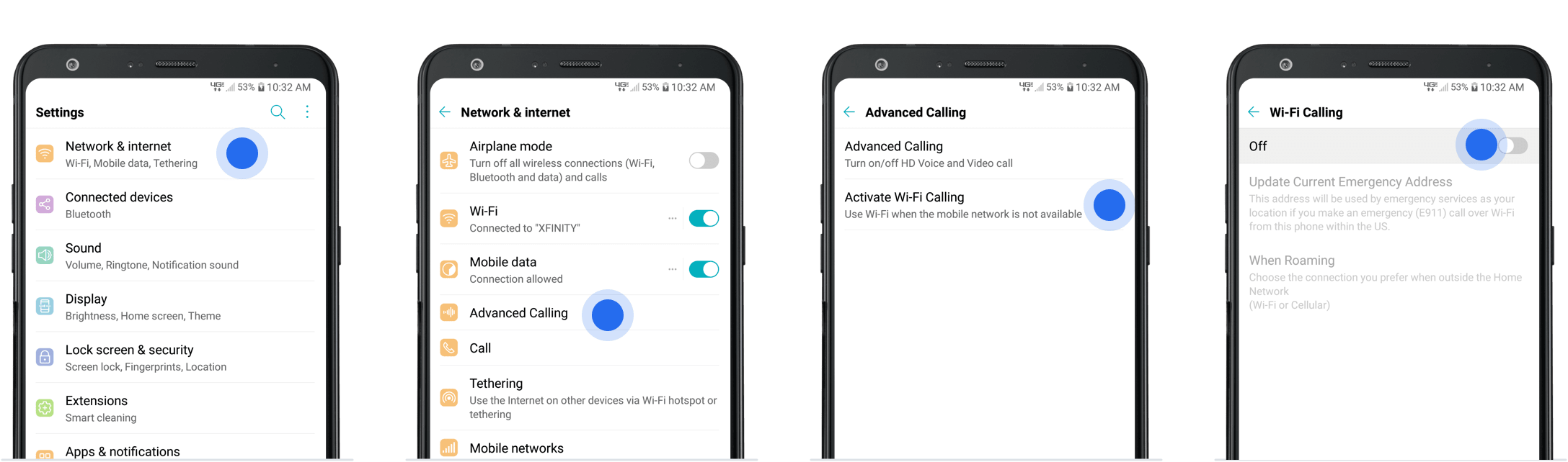 how to turn off wifi calling notification