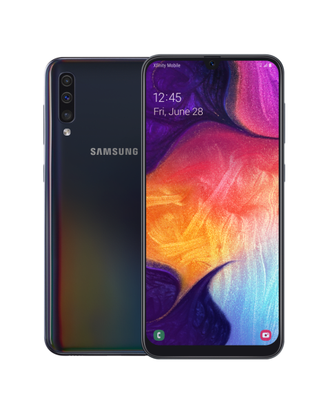 samsung galaxy a50 with colorful graphic screen image