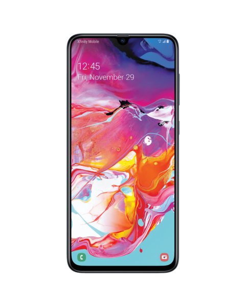 samsung galaxy a70 with colorful graphic screen image