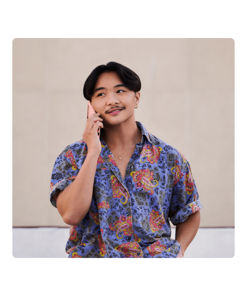 man talking on cell phone